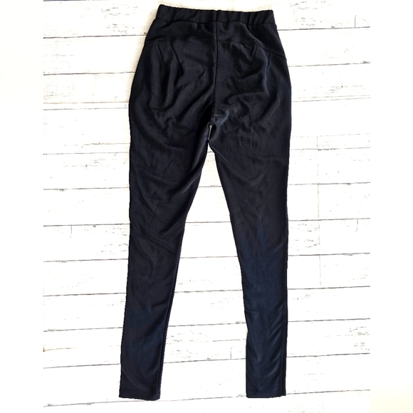 Hot Kiss Black Soft & Stretchy Pullon Pants Leggings Dressy Gold Front Pockets - Picture 2 of 7